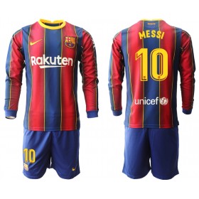 Camisetas FC Barcelona Lionel Messi 10 Niños Primera Equipacion 2020/2021 Manga Larga